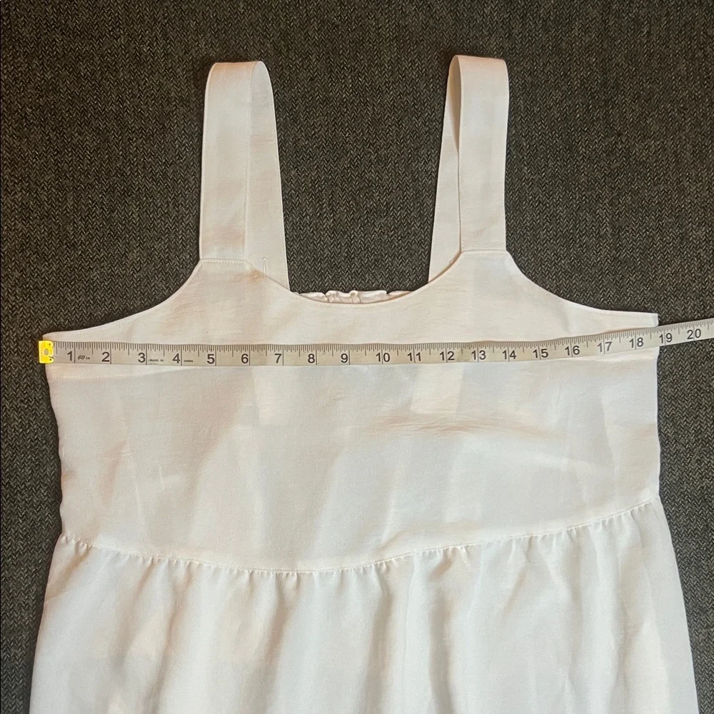 NWT Elegant White Maxi Dress sz L Pockets Adjustable Straps - Picture 5 of 14